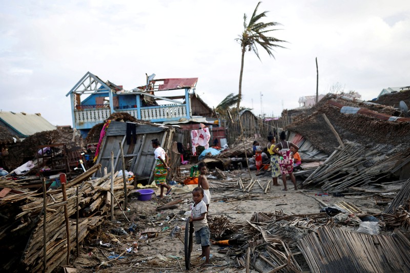 This satellite image provided by Maxar Technologies shows overview of Mananjary, Madagascar after Cyclone Batsirai, on Wednesday, Feb. 7, 2022. (Satellite image ©2022 Maxar Technologies via AP)