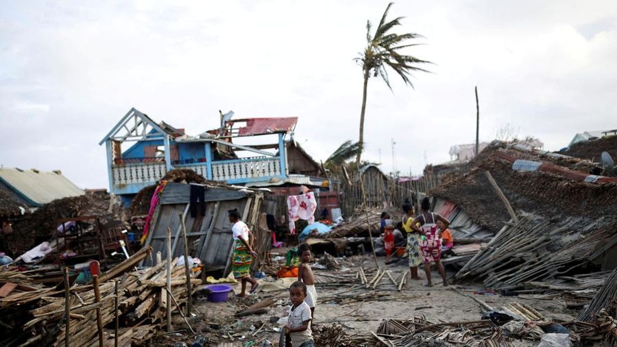 This satellite image provided by Maxar Technologies shows overview of Mananjary, Madagascar after Cyclone Batsirai, on Wednesday, Feb. 7, 2022. (Satellite image ©2022 Maxar Technologies via AP)