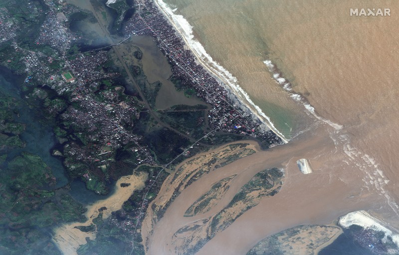 Madagascar Cyclone This satellite image provided by Maxar Technologies shows overview of Mananjary, Madagascar after Cyclone Batsirai, on Wednesday, Feb. 7, 2022. (Satellite image ©2022 Maxar Technologies via AP)