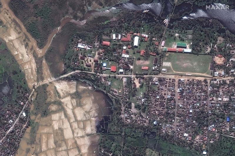 Madagascar Cyclone This satellite image provided by Maxar Technologies shows overview of Mananjary, Madagascar after Cyclone Batsirai, on Wednesday, Feb. 7, 2022. (Satellite image ©2022 Maxar Technologies via AP)