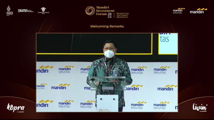 Direktur Utama Bank Mandiri Darmawan Junaidi (Dok: Tangkapan Layar Mandiri Investment Forum 2022)