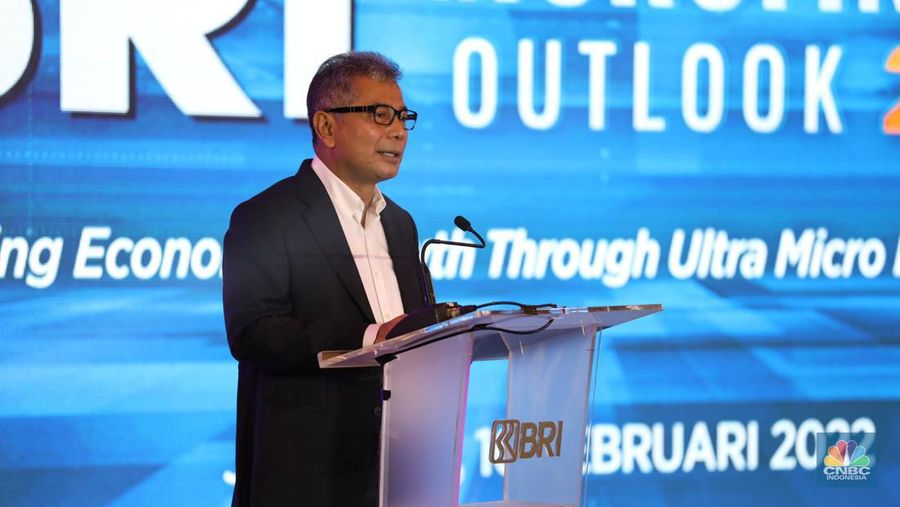Direktur Utama Bank BRI, Sunarso di acara BRI Microfinance Outlook 2022 (²©²ÊÍøÕ¾/Tri Susilo)