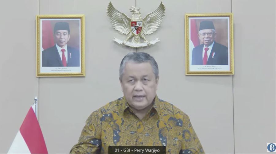 Gubernur BI Perry Warjiyo Saat Pengumuman Hasil Rapat Dewan Gubernur Bulanan Bulan Februari 2022. (Tangkapan Layar via Youtube Bank Indonesia)