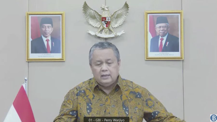 Gubernur BI Perry Warjiyo Saat Pengumuman Hasil Rapat Dewan Gubernur Bulanan Bulan Februari 2022. (Tangkapan Layar via Youtube Bank Indonesia)