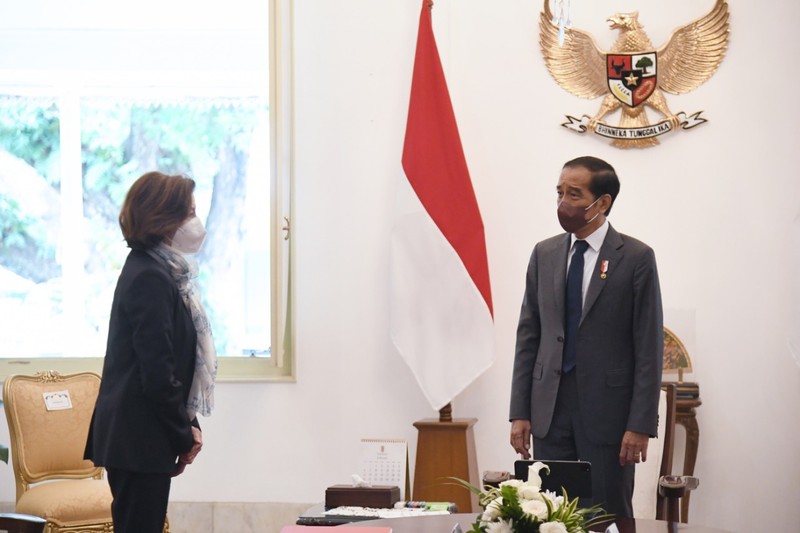 Menhan Prabowo Antar Menhan Parly Bertemu Presiden Jokowi. (BPMI Setpres/Lukas) Menhan Prabowo Antar Menhan Parly Bertemu Presiden Jokowi. (BPMI Setpres/Lukas)