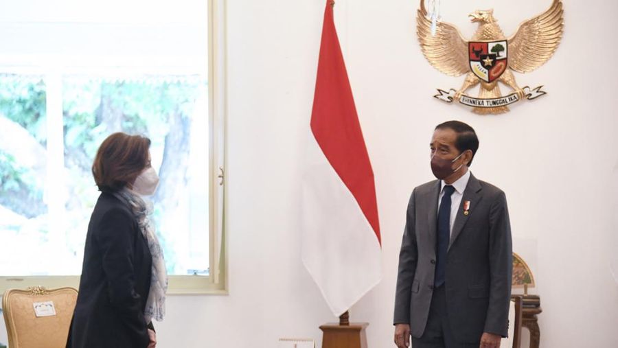 Menhan Prabowo Antar Menhan Parly Bertemu Presiden Jokowi. (BPMI Setpres/Lukas)