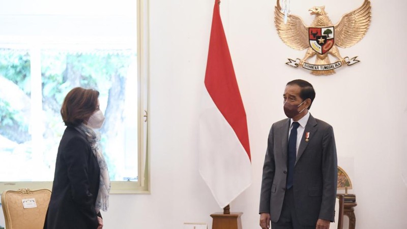 Menhan Prabowo Antar Menhan Parly Bertemu Presiden Jokowi. (BPMI Setpres/Lukas)