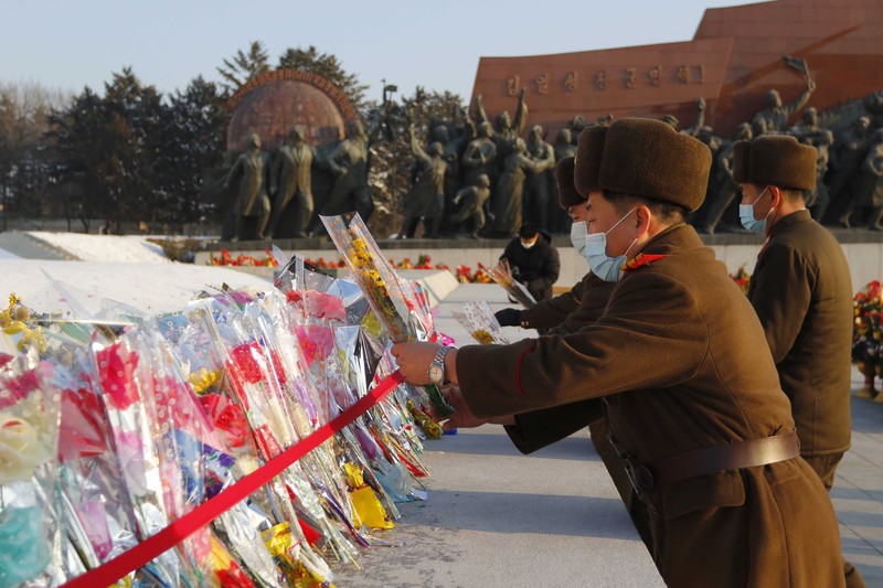 North Korea Birth Anniversary In this photo provided by the North Korean government, fireworks are shot off over Samjiyon, North Korea, Tuesday, Feb. 15, 2022, to celebrate the 80th birth anniversary of North Korea's late leader Kim Jong Il's birthday. Independent journalists were not given access to cover the event depicted in this image distributed by the North Korean government. The content of this image is as provided and cannot be independently verified. Korean language watermark on image as provided by source reads: