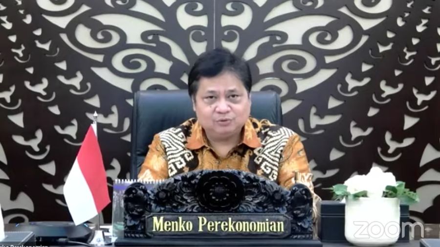 Menteri Koordinator Bidang Perekonomian (Menko Perekonomian) Airlangga Hartarto Saat Konferensi Pers Kartu Prakerja 2022. (Tangkapan Layar Youtube PerekonomianRI)