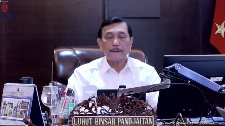 Keterangan Pers Menteri terkait Hasil Ratas PPKM, Jakarta, (21/2/2022) (Tangkapan layar Youtube Sekpres RI)