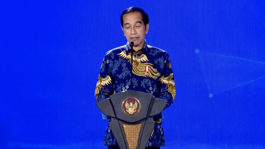 Presiden Jokowi dalam acara peresmian Nasdem tower (Tangkapan layar NasDem TV)