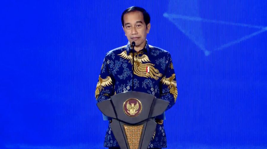 Presiden Jokowi dalam acara peresmian Nasdem tower (Tangkapan layar NasDem TV)