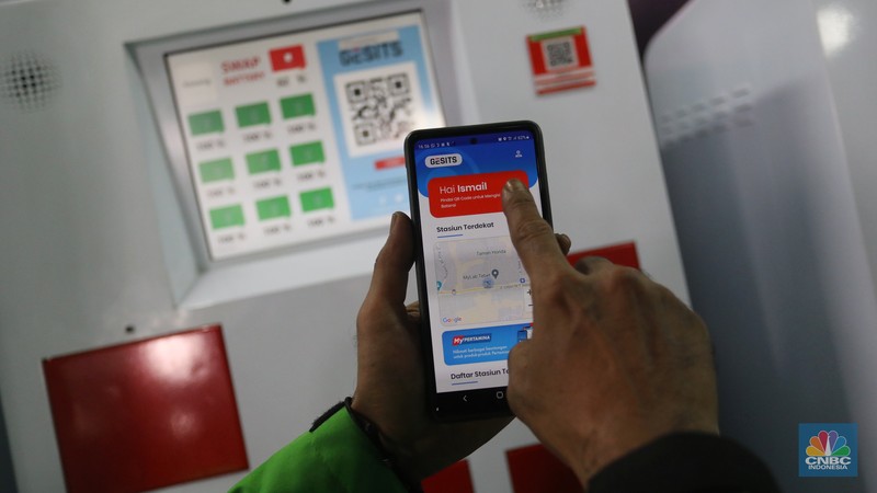 Uji coba ekosistem kendaraan listrik (CNBC Indonesia/Andrean Kristianto)