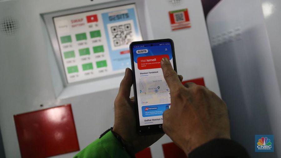Uji coba ekosistem kendaraan listrik (CNBC Indonesia/Andrean Kristianto)