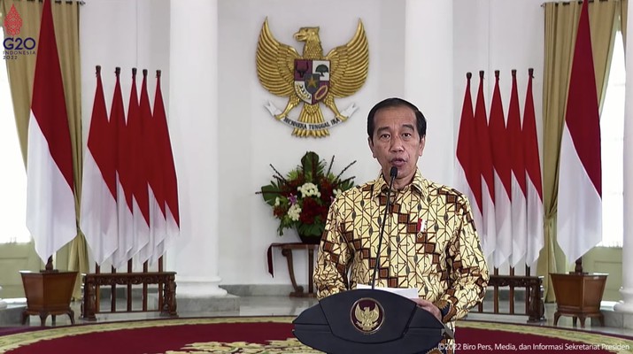Pembukaaan Rakornas Penanggulangan Bencana (BNPB), Istana Kepresidenan Bogor, 23 Februari 2022. (Tangkapan kayar Youtube Setpres RI)
