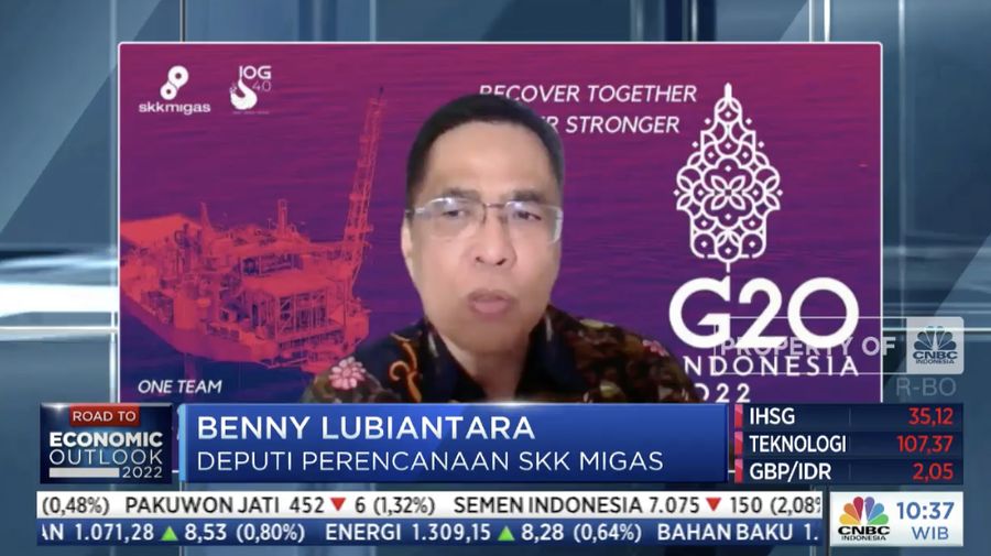 Benny Lubiantara dalam acara Energy Outlook 2022 (Tangkapan layar CNBC TV)