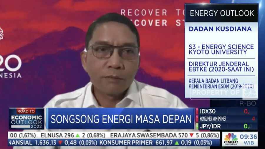 Dadan Kusdiana dalam acara Energy Outlook 2022 (Tangkapan layar CNBC TV)