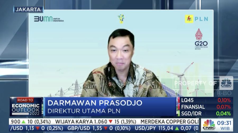 Darmawan Prasodjo dalam acara Energy Outlook 2022 (Tangkapan layar CNBC TV)