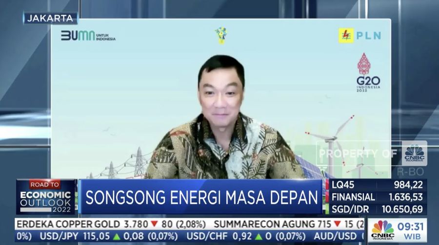 Darmawan Prasodjo dalam acara Energy Outlook 2022 (Tangkapan layar CNBC TV)