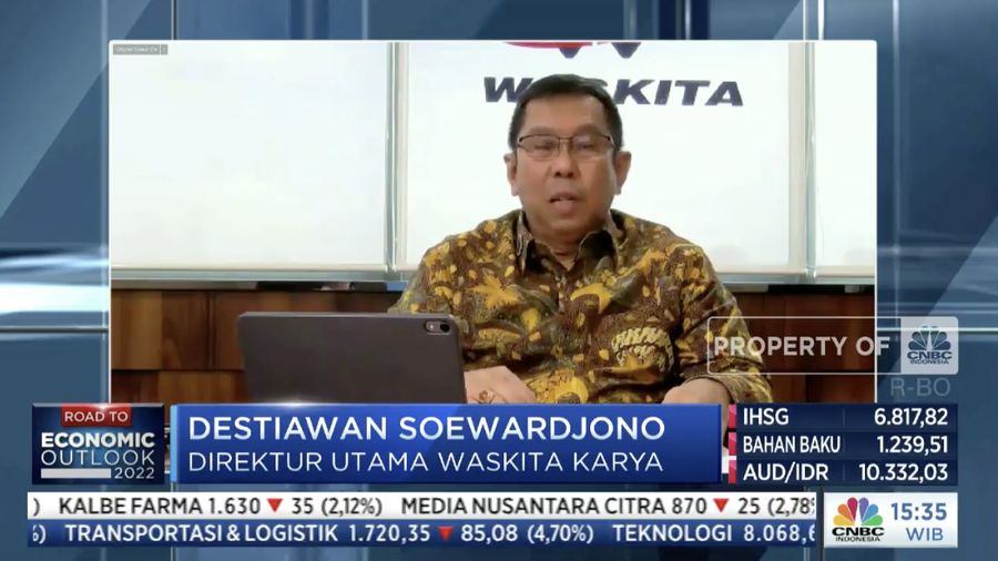 Destiawan Soewardjono dalam acara Infrastructure Outlook 2022 (tangkapan layar CNBC Indonesia TV)