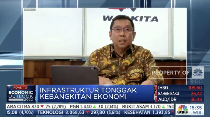 Destiawan Soewardjono dalam acara Infrastructure Outlook 2022 (tangkapan layar CNBC Indonesia TV)