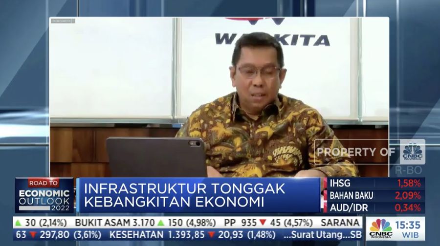 Destiawan Soewardjono dalam acara Infrastructure Outlook 2022 (tangkapan layar CNBC Indonesia TV)