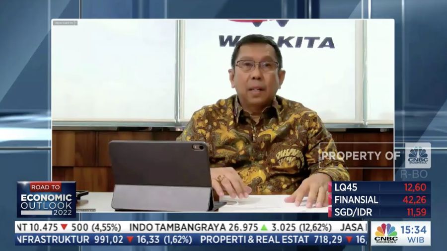 Destiawan Soewardjono dalam acara Infrastructure Outlook 2022 (tangkapan layar CNBC Indonesia TV)