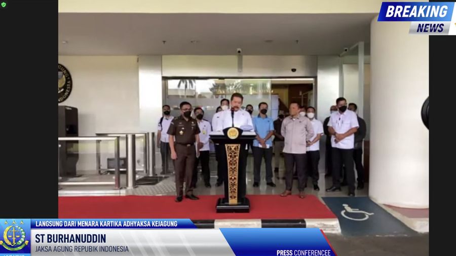 Konfres kejagung RI, Kamis, (24/2/2022) (Tangkapan layar Youtube Kejaksaan RI)