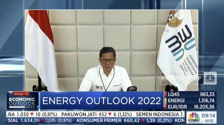 Pahala Mansury dalam acara Energy Outlook 2022 (Tangkapan layar CNBC TV)