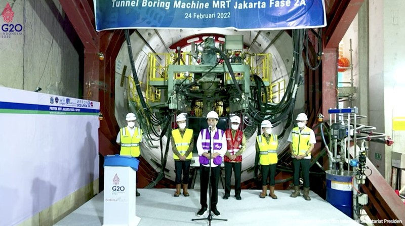 Presiden Jokowi Luncurkan Tunnel Boring Machine MRT Jakarta Fase 2A, 24 Februari 2022