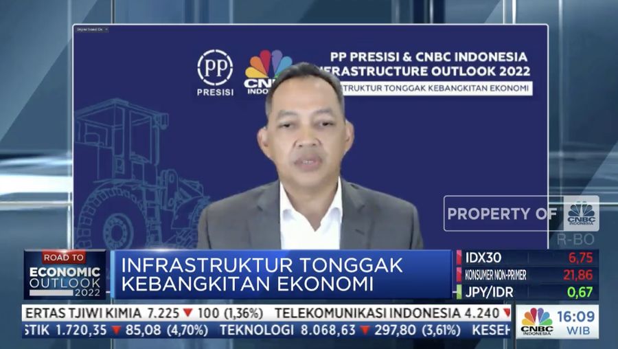 Rully Noviandar dalam acara Infrastructure Outlook 2022 (tangkapan layar CNBC Indonesia TV).
