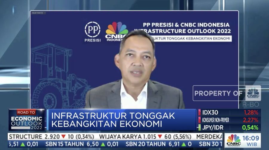 Rully Noviandar dalam acara Infrastructure Outlook 2022 (tangkapan layar CNBC Indonesia TV).