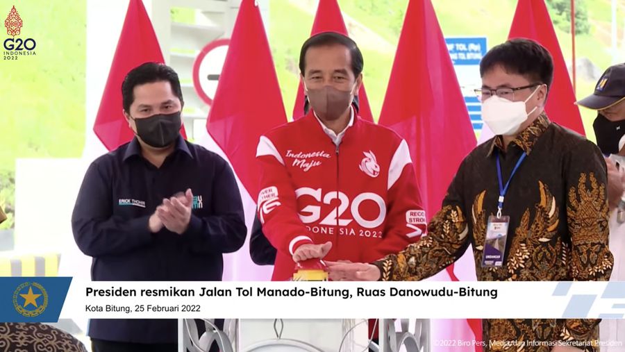 Peresmian Jalan Tol Manado – Bitung, Ruas Danowudu – Bitung, Kota Bitung, 25 Februari 2022