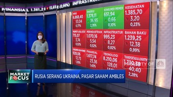 Market Focus: Rusia Serang Ukraina, Pasar Saham Ambles