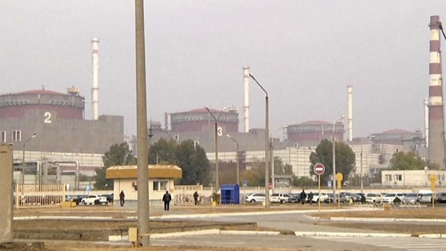 This image made from a video shows Zaporizhzhia nuclear plant in Enerhodar, Ukraine on Oct. 20, 2015. Russian forces pressed their attack on a crucial energy-producing city by shelling Europe’s largest nuclear plant early Friday, March 4, 2022, sparking a fire and raising fears that radiation could leak from the damaged power station. (AP Photo)