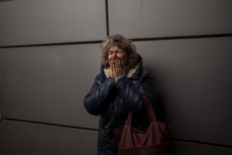 Russia Ukraine War Goodbyes Photo Gallery A couple says goodbye before she boards on a train bound for Lviv at the Kyiv station, Ukraine, Thursday, March 3. 2022. (AP Photo/Emilio Morenatti)