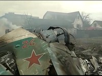 Hangus Terbakar, Potret Jet Rusia Ditembak Jatuh Ukraina