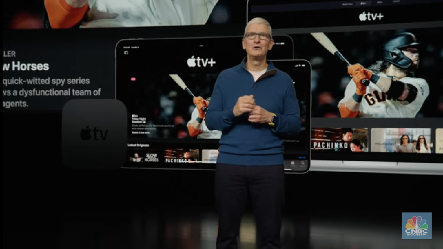 Bos Apple, Tim Cook dalam Apple Event, Rabu (9/3/2022)