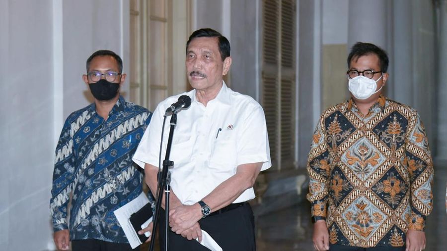 Menteri Koordinator Bidang Kemaritiman dan Investasi (Menko Marinves), Luhut Binsar Pandjaitan Memberikan Keterangan Pers Usai Bertemu Presiden Joko Widodo (Jokowi) Mengenai Hasil Kunjungan ke Riyadh, Arab Saudi, beberapa waktu lalu. (Rusman - Biro Pers Sekretariat Presiden)