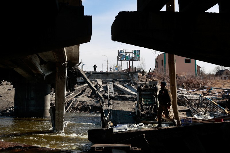 Ledakan di Kiev, Ibu Kota Ukraina. (REUTERS/GLEB GARANICH)