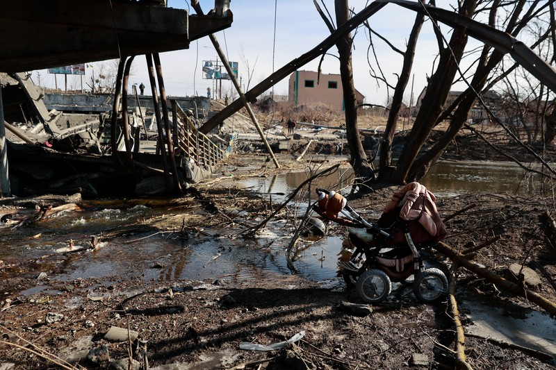 Ledakan di Kiev, Ibu Kota Ukraina. (REUTERS/GLEB GARANICH)