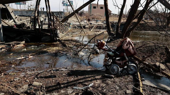 Ledakan di Kiev, Ibu Kota Ukraina. (REUTERS/SERHII NUZHNENKO)