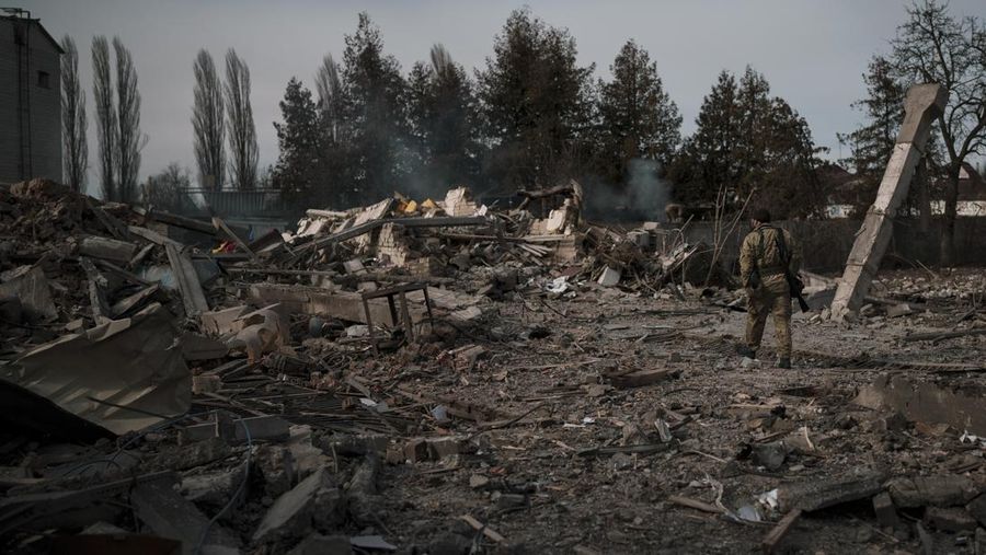 Ledakan di Kiev, Ibu Kota Ukraina. (REUTERS/GLEB GARANICH)