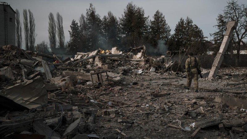 Ledakan di Kiev, Ibu Kota Ukraina. (REUTERS/GLEB GARANICH)