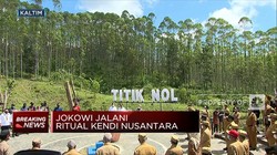 Jokowi Jalani Ritual Kendi Nusantara di Titik Nol IKN