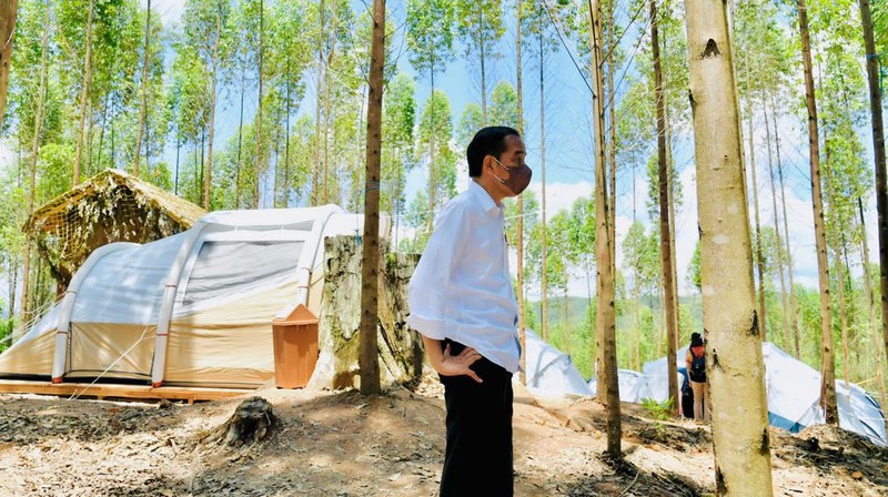 Presiden Jokowi bersama Meteri lainnya bertenda di IKN (Dok: Biro Pers Sekretariat Presiden)