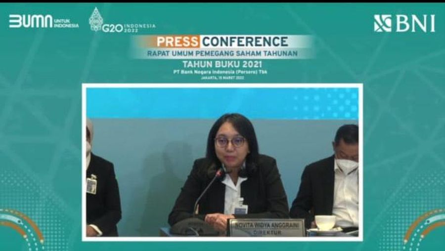 Direktur Keuangan BNI Novita Widya Anggraini (Tangkapan layar zoom)