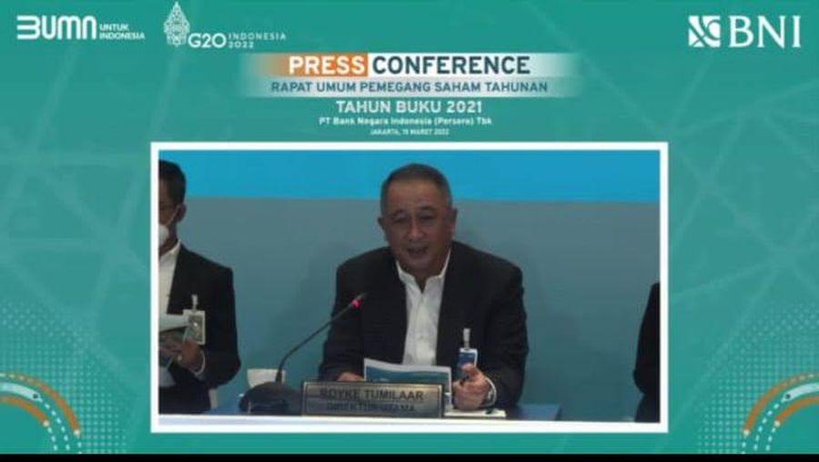 Direktur Utama BNI Royke Tumilaar (Tangkapan layar zoom)