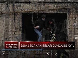 Lagi! Dua Ledakan Besar Guncang Kyiv