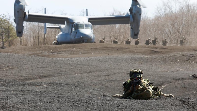 Militer Amerika Serikat dan Jepang latihan perang gabungan. (REUTERS/KIM KYUNG-HOON)